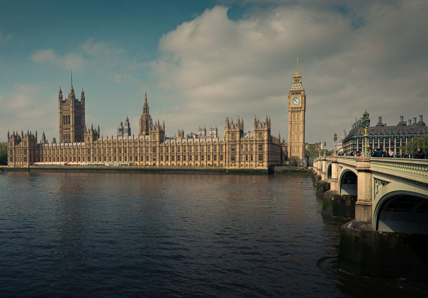 The Houses of Parliament and Big Ben seen across the River Thames